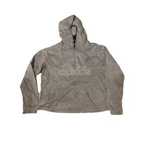 Womens Adidas Pullover Hoodie Gray Large
